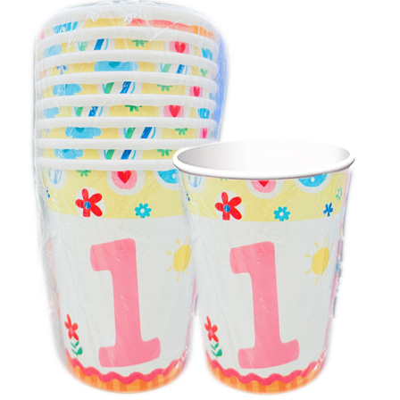 Baby Girl 1st Birthday Paper Cup